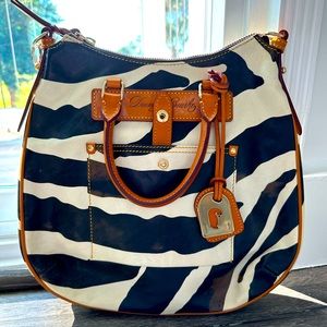 DOONEY & BOURKE ZEBRA LEATHER SATCHEL HANDBAG